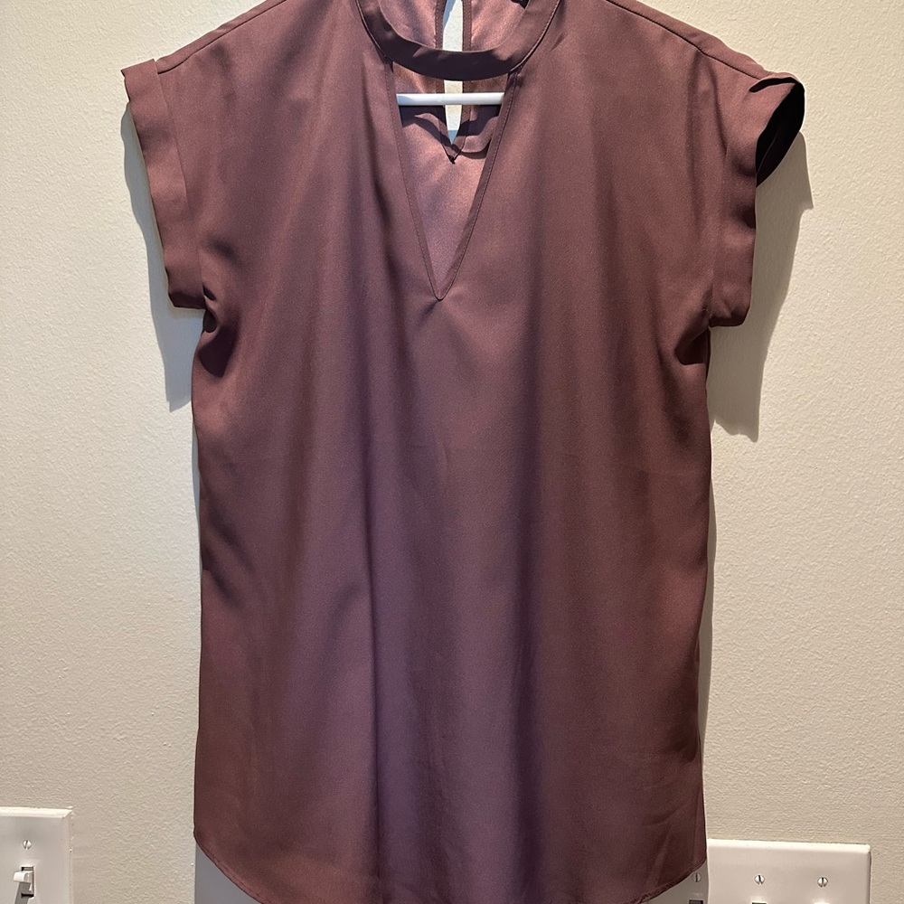 Express Short Sleeve Blouse - Small - Purple